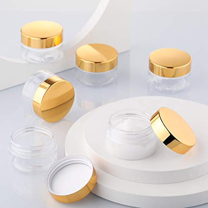 12 Pack 6 oz Plastic Container Jars with Lids Round Clear Travel Cosmetic Container Slime Jars for Toiletries (12 Count)