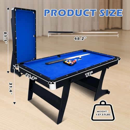 6Ft Folding Pool Table w