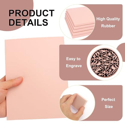 10 Pcs 8"x 6" Rubber Carving Blocks (10.4 Count)