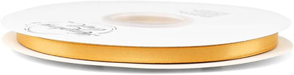 Humphrey's Craft 1/4 Inch Old Gold Double Faced Satin Ribbon - 50 Yards Variety of Color for Crafts Gift Wrapping DIY Bows Bouquet Decoration Sewing Christmas Tree Wedding Invitation Card. - Crafty Corner