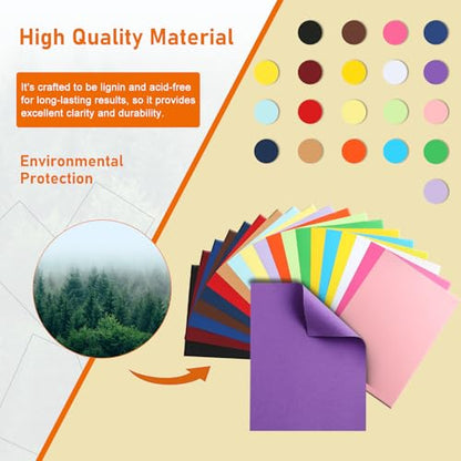 100 Sheets 20 Assorted Colors Cardstock 8.5 x 11 Craft Paper 75lb (100 Count)