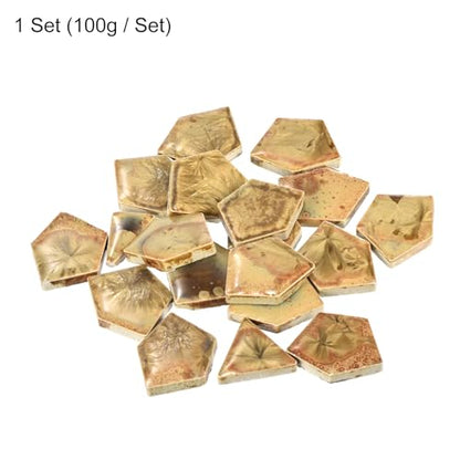 100g Ceramic Mosaic Tiles for Crafts Polygon Brown for Mosaic