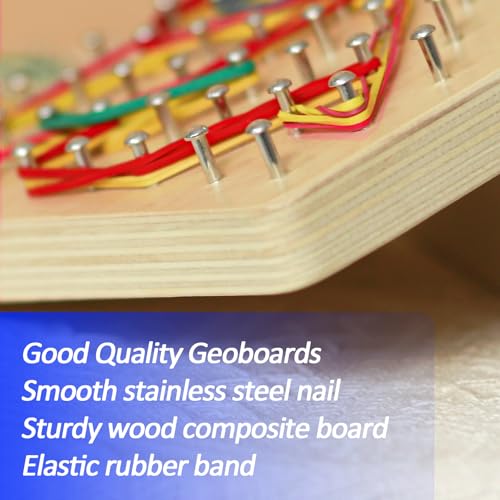 2Pack Wooden Geoboard Montessori Toys (2 Count)