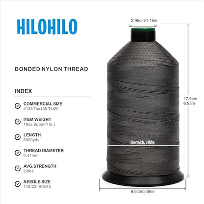 Extra Strong Bonded Nylon Thread #138 Tex135