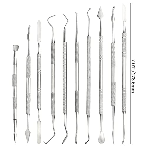 10PCS Stainless Steel Clay Sculpting Tools Metal Sculpting Tools Double (60 Count)