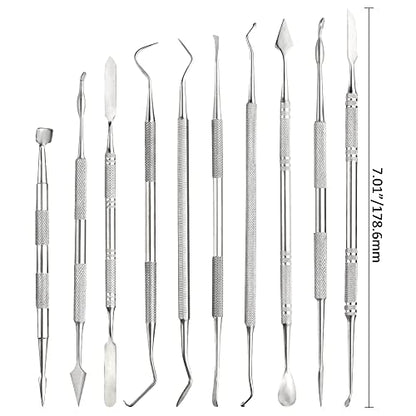 10PCS Stainless Steel Clay Sculpting Tools Metal Sculpting Tools Double (60 Count)