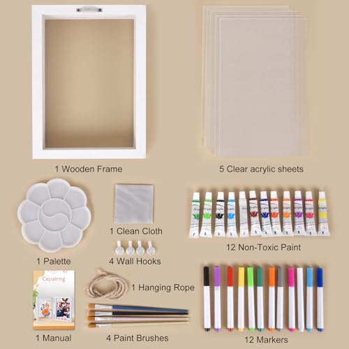 Family Handprint Photo Frame with 12 Paints & 12 Pens