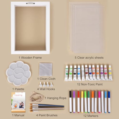 Family Handprint Photo Frame with 12 Paints & 12 Pens