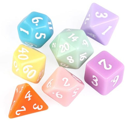 DND Dice Set D&D Polyhedral Dice with Leather Dice Bag (7 Count)