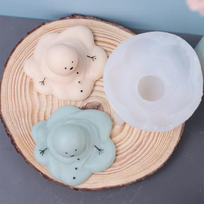 Silicone Molds Candle Cute Melting Snowman Resin Candle Molds for Christmas Party Decoration Candle Form Epoxy Plaster Mould