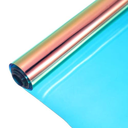 Holographic Clear PVC Vinyl Film Holographic PVC Fabric Waterproof Dichroic Film 12 x 48 Inch for Handbags Bows Earrings DIY Craft