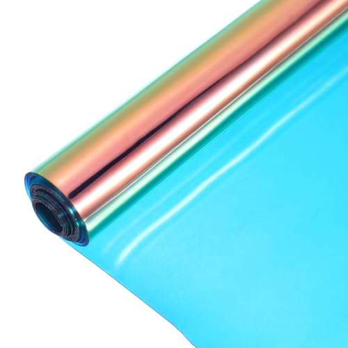 Holographic Clear PVC Vinyl Film Holographic PVC Fabric Waterproof Dichroic Film 12 x 48 Inch for Handbags Bows Earrings DIY Craft