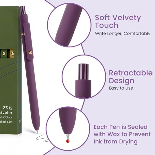 Gel Pens 6pcs 0.7mm Fine Point Black Ink Quick Dry Pens (6 Count)