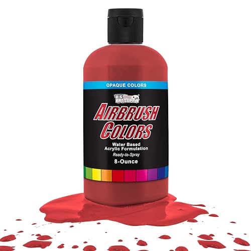 Opaque Bright Red Acrylic Airbrush Paint (8 Fl Oz)