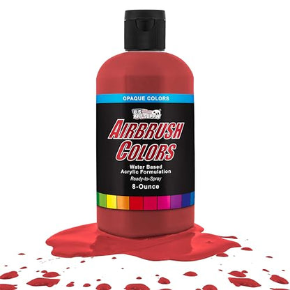 Opaque Bright Red Acrylic Airbrush Paint (8 Fl Oz)