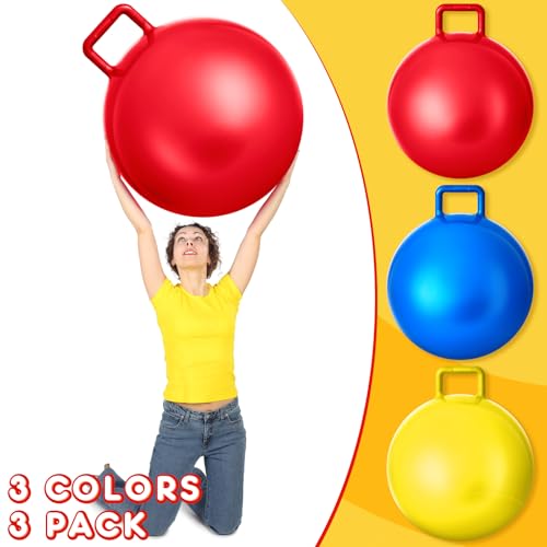 3 Pcs 31 Inch Bouncing Ball with Handle (3 Count)