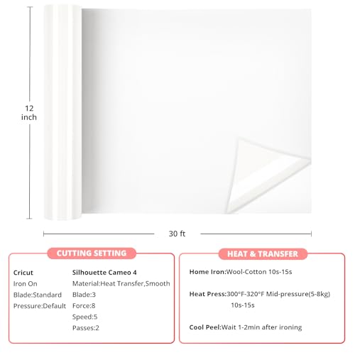 White Heat Transfer Vinyl Roll