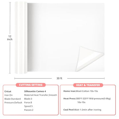 White Heat Transfer Vinyl Roll