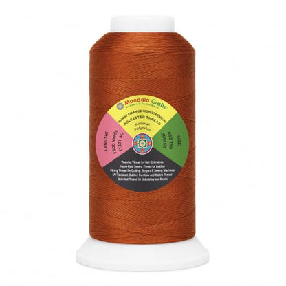 Burnt Orange Tex 90 Upholstery Polyester Heavy Duty Thread