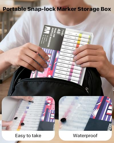 Acrylic Paint Markers 48 Colors (48 Count)