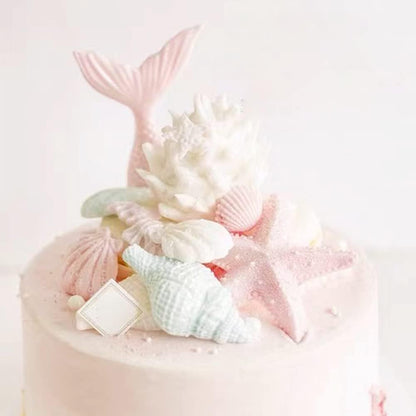 4PCS Marine Theme Fondant Silicone Mold Seaweed Sea Fish Crab Coral Conch Sea Shells Shape DIY Handmade Baking Tools
