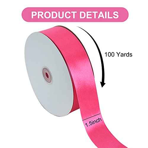 100 Yard Hot Pink Satin Ribbon 1 (300 Foot)