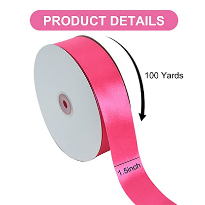 100 Yard Hot Pink Satin Ribbon 1 (300 Foot)