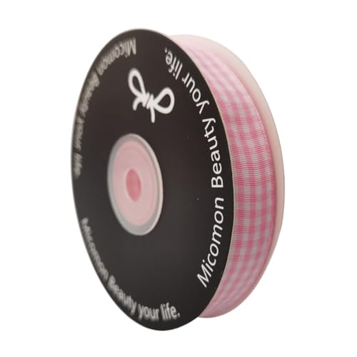 Pink Gingham Plaid Checked Ribbon 25 Yards Each Roll 100% Polyester (75 Foot)