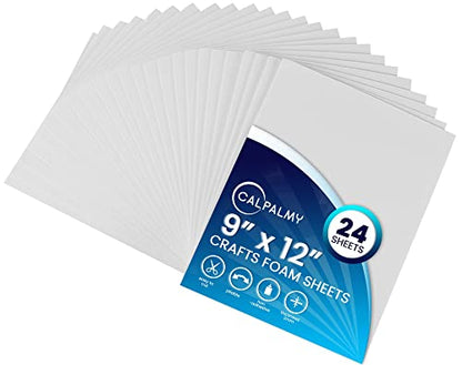 24 Ct Sheets White EVA Cosplay Foam in 9” x 12’’ Sheets; High Density Thick Foam 85 kg