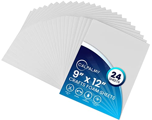 24 Ct Sheets White EVA Cosplay Foam in 9” x 12’’ Sheets; High Density Thick Foam 85 kg