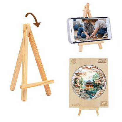Wooden Puzzles Adults Chinese Landscape Jigsaw 13.4 * 13.4 in (285 Count)