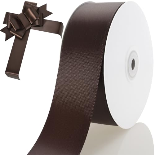 1-1/2 Inch Brown Ribbon 50Yards – Perfect for Gift Wrapping
