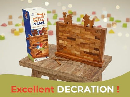 Wooden Brick Wall Balancing Game