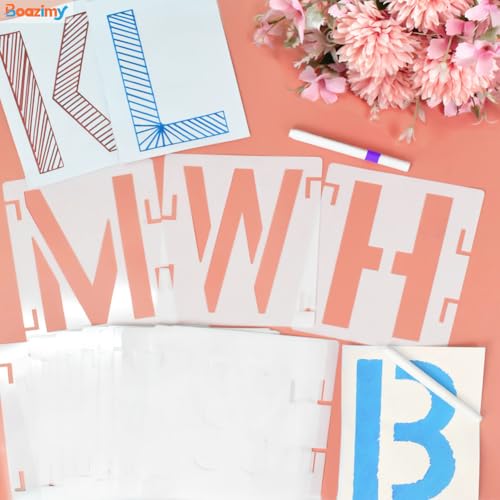 8 Inch 42 Pcs Reusable Letter Number Symbol Stencils (42 Count)