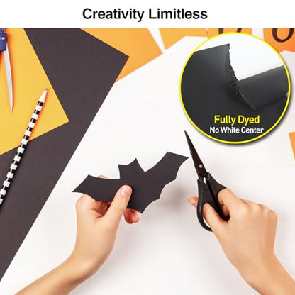 8.5" x 11" Black Colored Cardstock Bulk 150 Sheets Construction Paper Card Stock Printer Paper for DIY Art Crafts