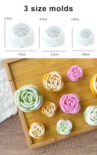 3 Size Rose Candle Making Molds