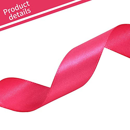 1 Inch x 100yds Hot Pink Satin Ribbon for Crafts (300 Foot)