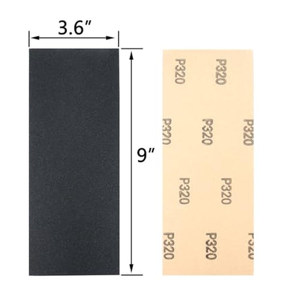 30Pcs 9 x 3.6 Inchs 320 Grit Wet and Dry Handmade Universal Sanding Sheets