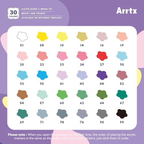 30 Colors Acrylic Paint Pens for Rock Painting