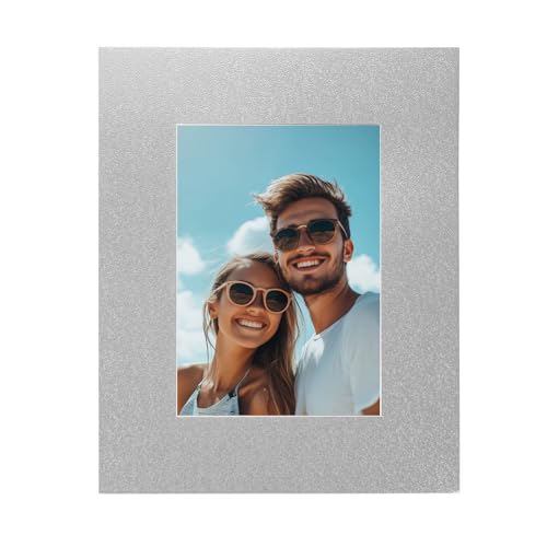 Picture Mats 8 x 10 Mat Board Center for 5 x 7 Pictures Acid Free White Core Bevel Cut Frame Mattes with Backing for Display Art Measuring