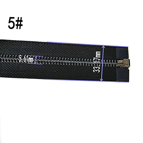 Zipper 5# 26 Inch Metal Zippers Black Nickel 66cm Separating Zipper for Sewing Jackets Bag Crafts Handmade Replacement Zipper for Repair Coat Bulk 2pcs (2 Count)