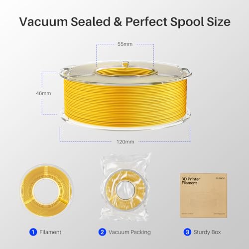 Silk PLA 3D Printer Filament 1.75mm Gold 250g