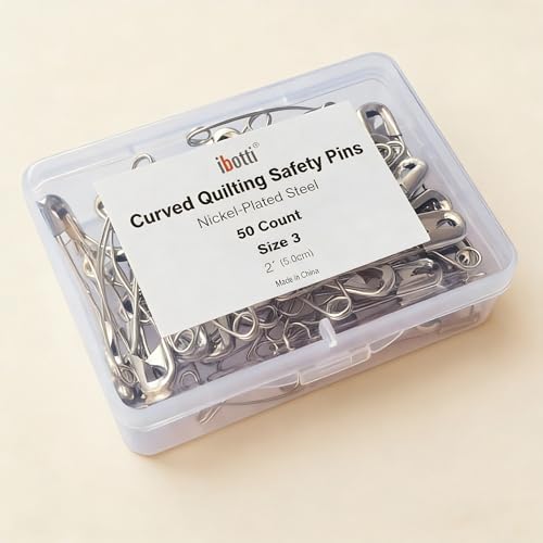 Curved Safety Pins for Quilting (50 Count)
