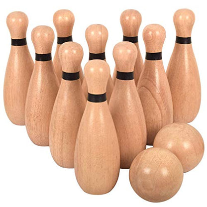 Outdoor Giant Lawn Bowling Games Wooden Lawn Set Fun Sports Games Medium (12 Count)