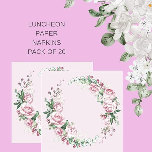 20 ct 13x13 Flowers Paper Luncheon Decoupage Napkins (20 Count)