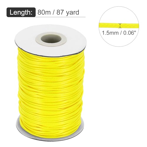 Waxed Cord 1.5mm Waxed Thread 87 Yard Wax String Leather Cord for Bracelet Making