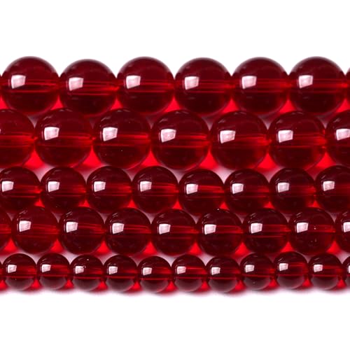 4mm Garnet Red Glass Crystal Beads Smooth Round Stone Beads with Energy Power for DIY Jewlery Bracelets Making 180pcs 2 Strands 32"