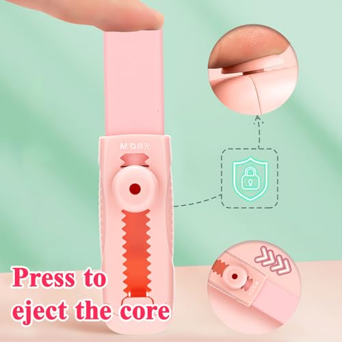 4+1 Pack Rubber Pink Erasers Sliding Retractable Eraser (5 Count)