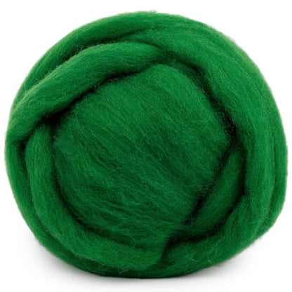 1.76oz Green Natural Wool Roving