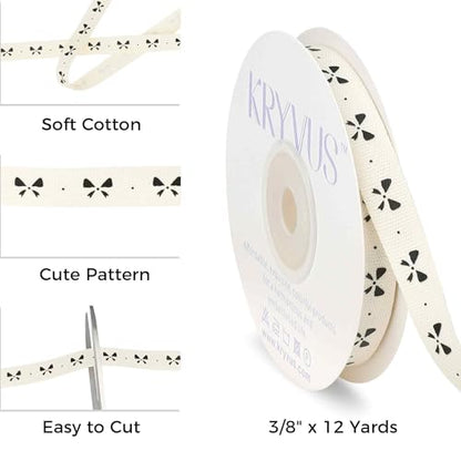 Black Bow Cotton Ribbon 3 (36 Foot)